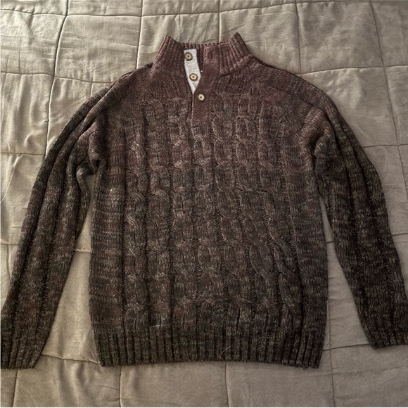 Weatherproof Other - Weatherproof Men's Dark Brown Button Up Sweater
